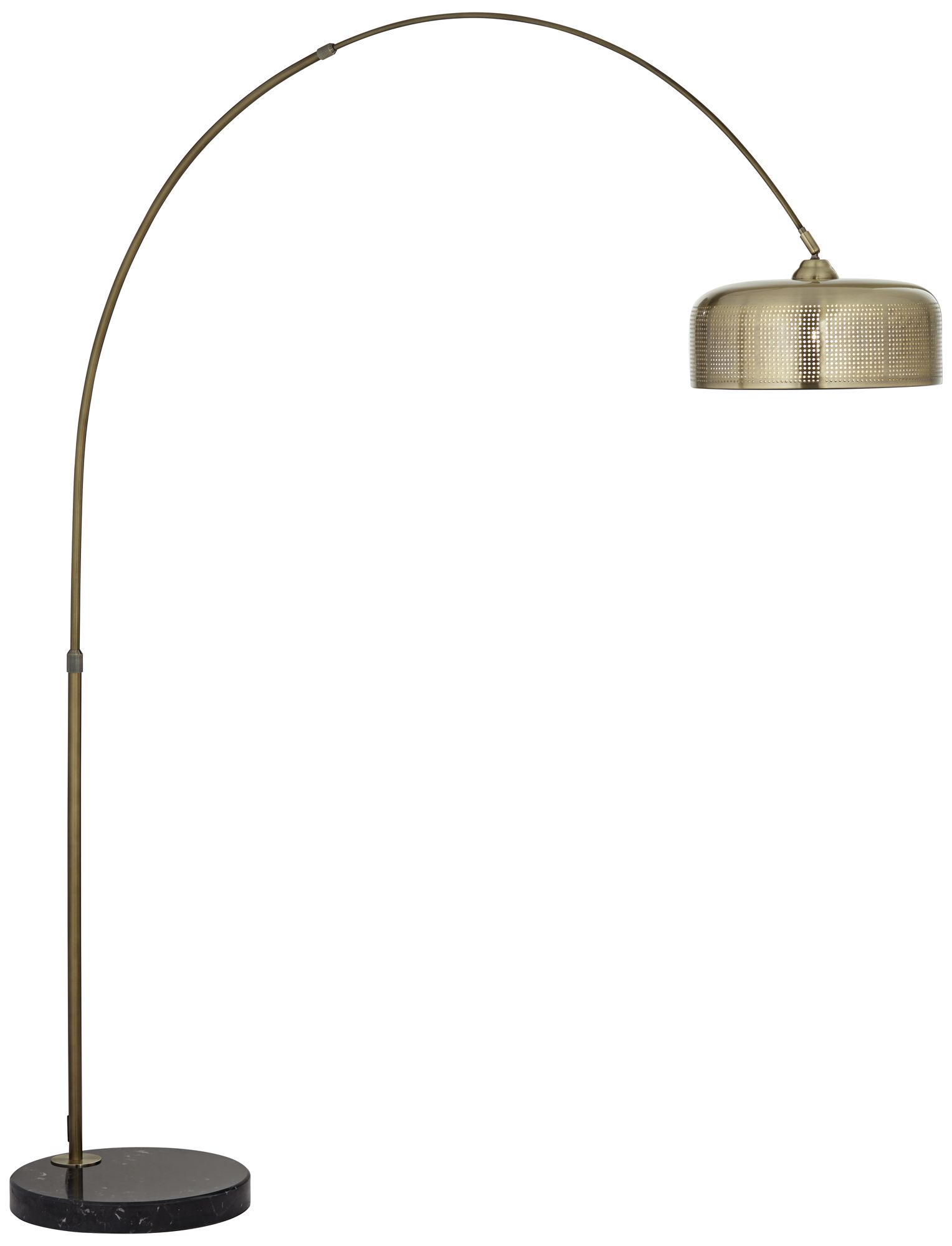 Possini Euro Sally 70" Perforated Metal Shade Modern Arc Floor Lamp