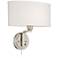Possini Euro Sally Brushed Nickel Dimmable Pin-Up Wall Lamp