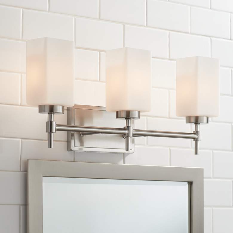 Image 1 Possini Euro Salo 20 3/4" Wide Brushed Nickel 3-Light Bath Light