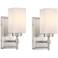 Possini Euro Salo 9 3/4" High Brushed Nickel Wall Sconce Set of 2