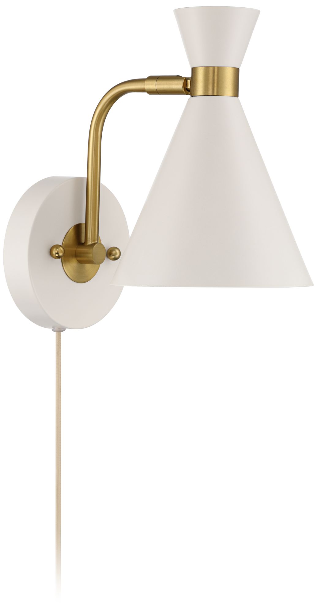 Image 2 Possini Euro Salvia 11 1/4" High Cream Swing-Arm Plug-In Wall Sconce