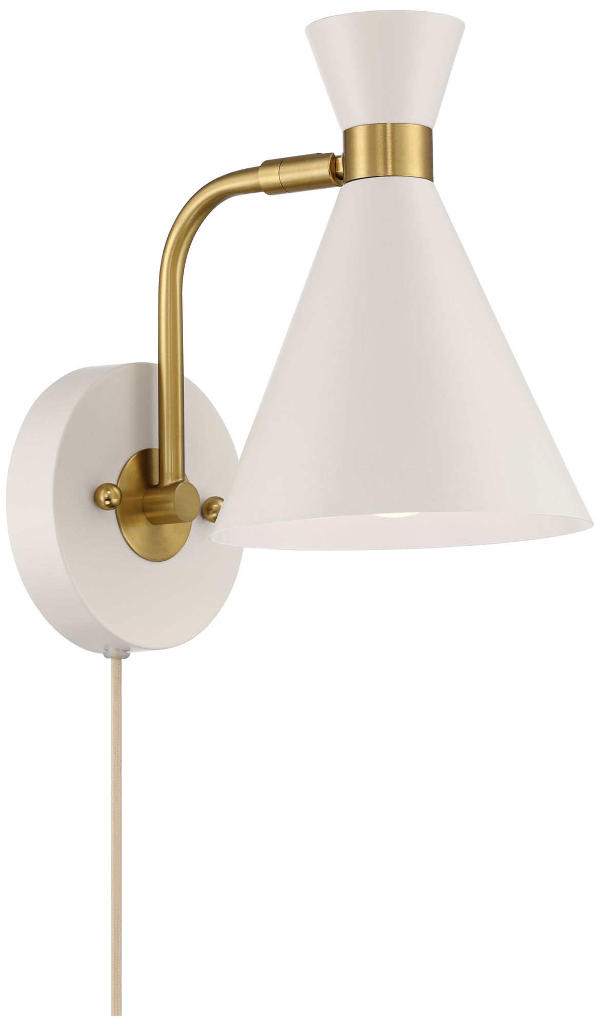 Possini Euro Salvia 11 1/4" High Cream Swing-Arm Plug-In Wall Sconce