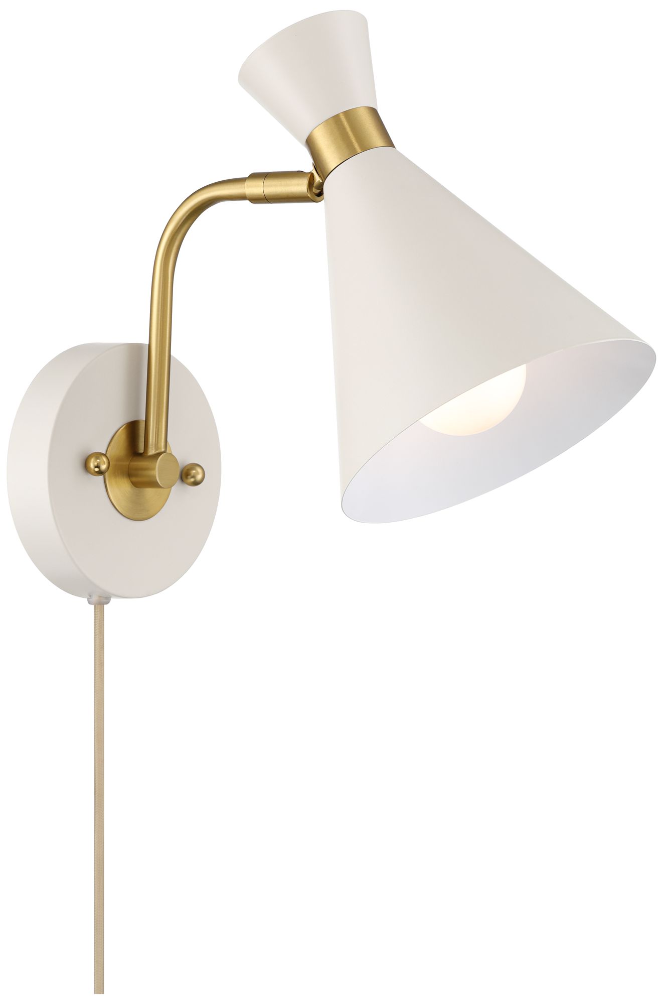 Possini Euro Salvia 11 1/4" High Cream Swing-Arm Plug-In Wall Sconce