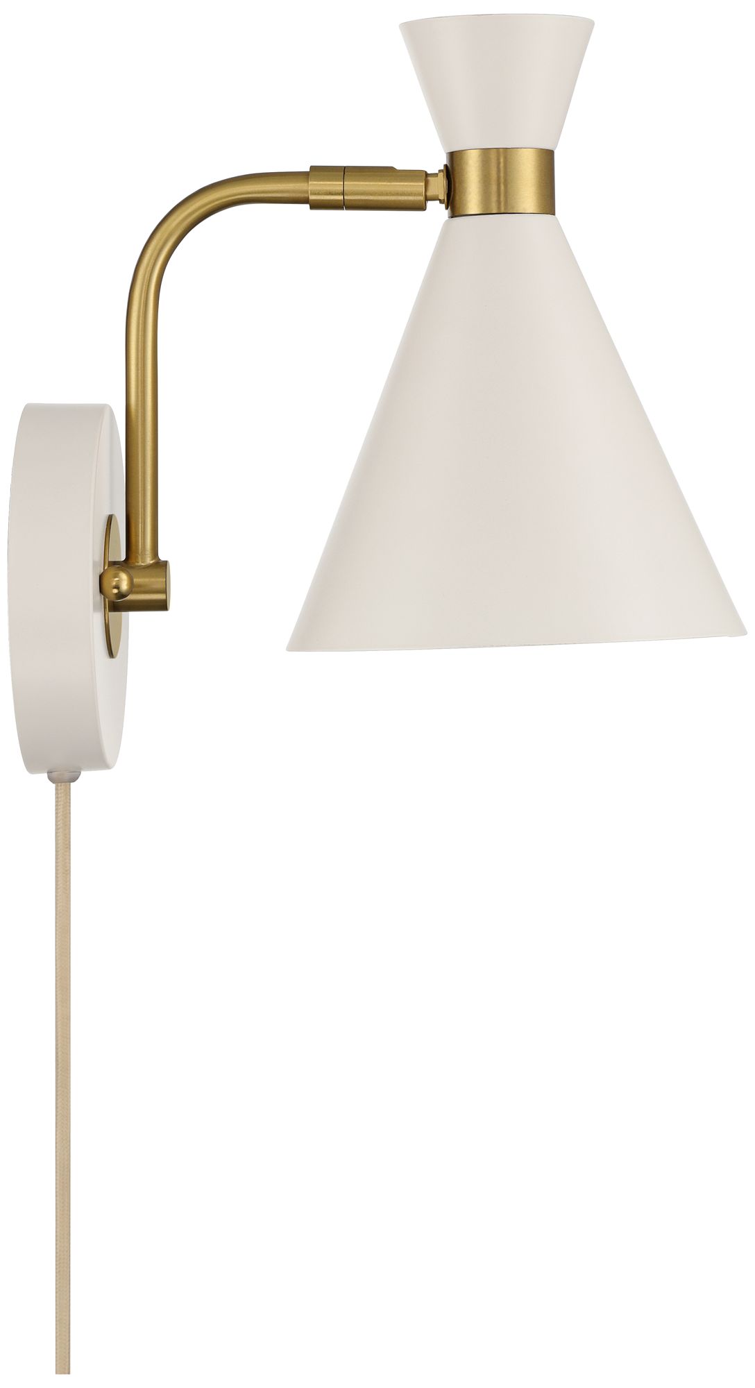 Possini Euro Salvia 11 1/4" High Cream Swing-Arm Plug-In Wall Sconce