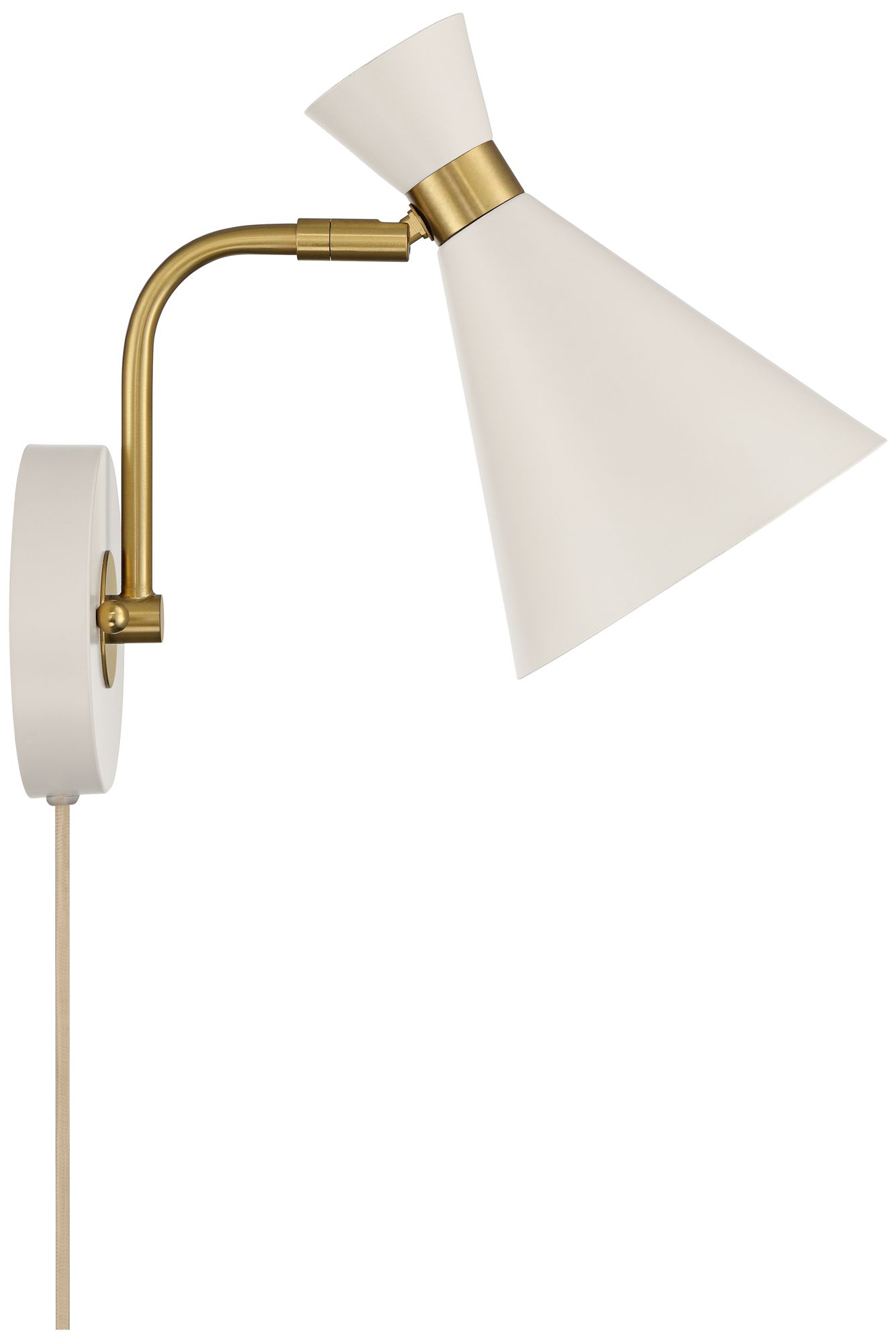 Possini Euro Salvia 11 1/4" High Cream Swing-Arm Plug-In Wall Sconce