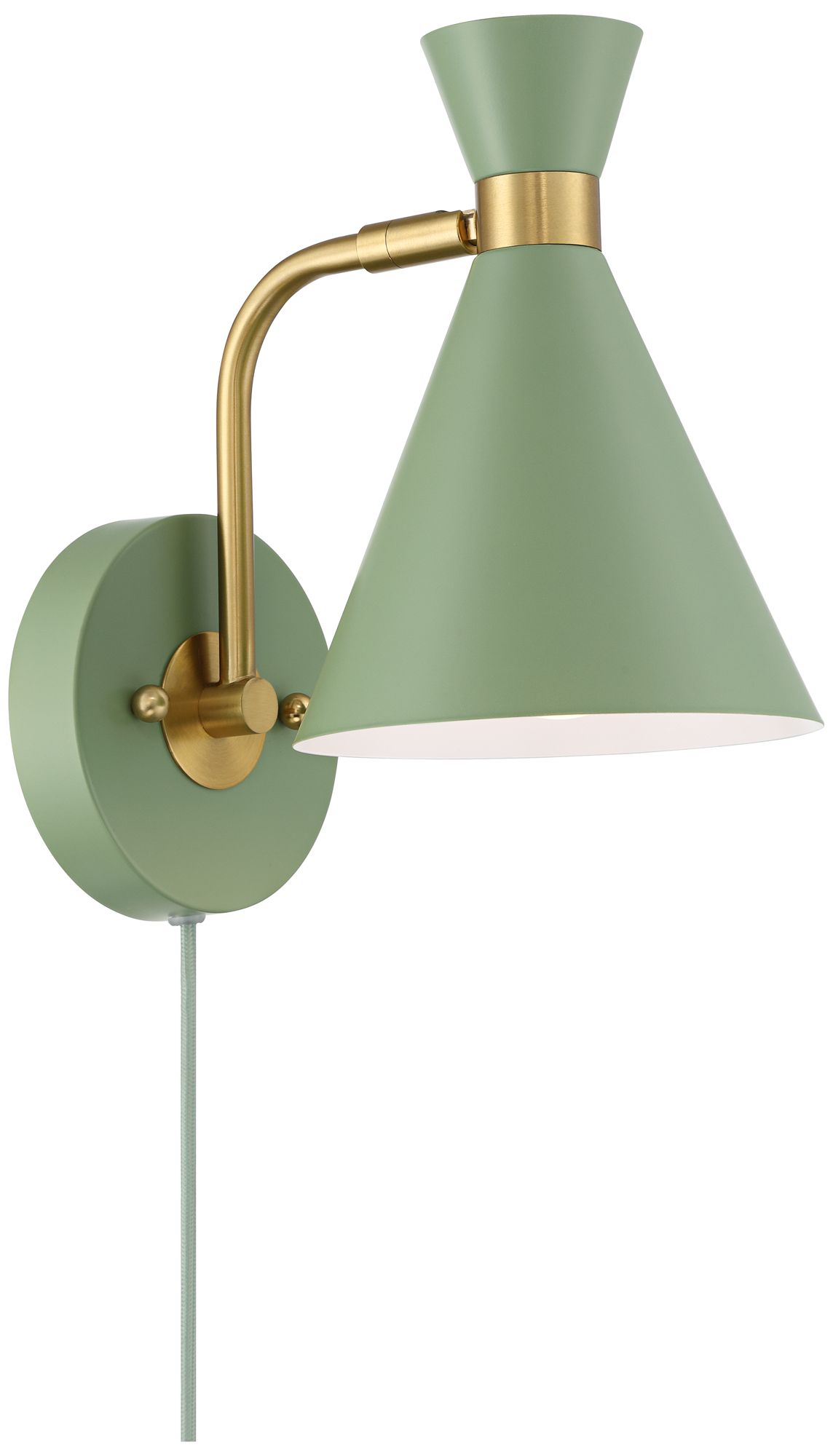 Possini Euro Salvia 11 1/4" High Sage Swing-Arm Plug-In Wall Sconce