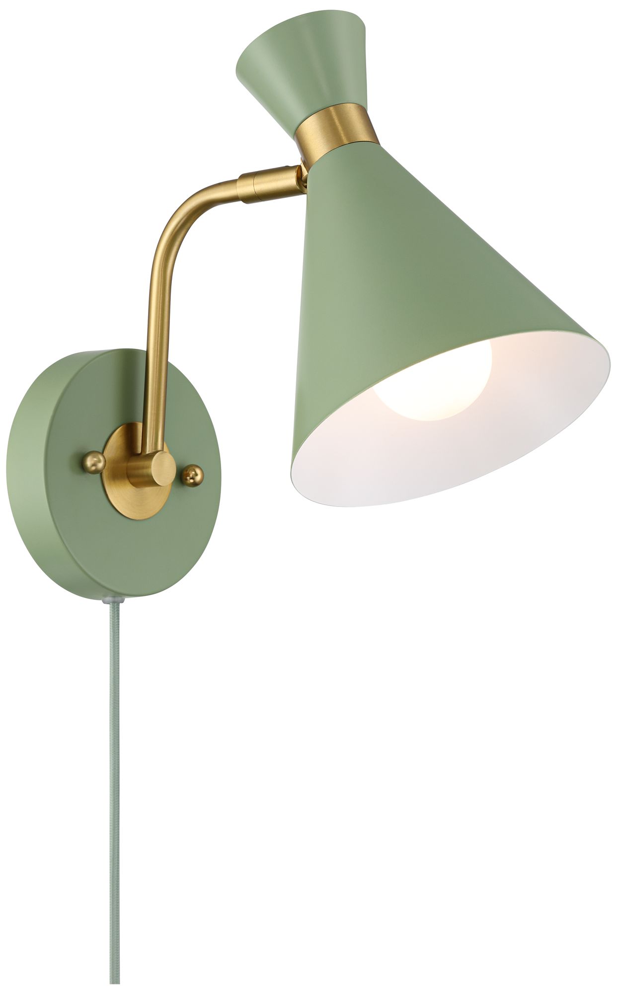 Possini Euro Salvia 11 1/4" High Sage Swing-Arm Plug-In Wall Sconce