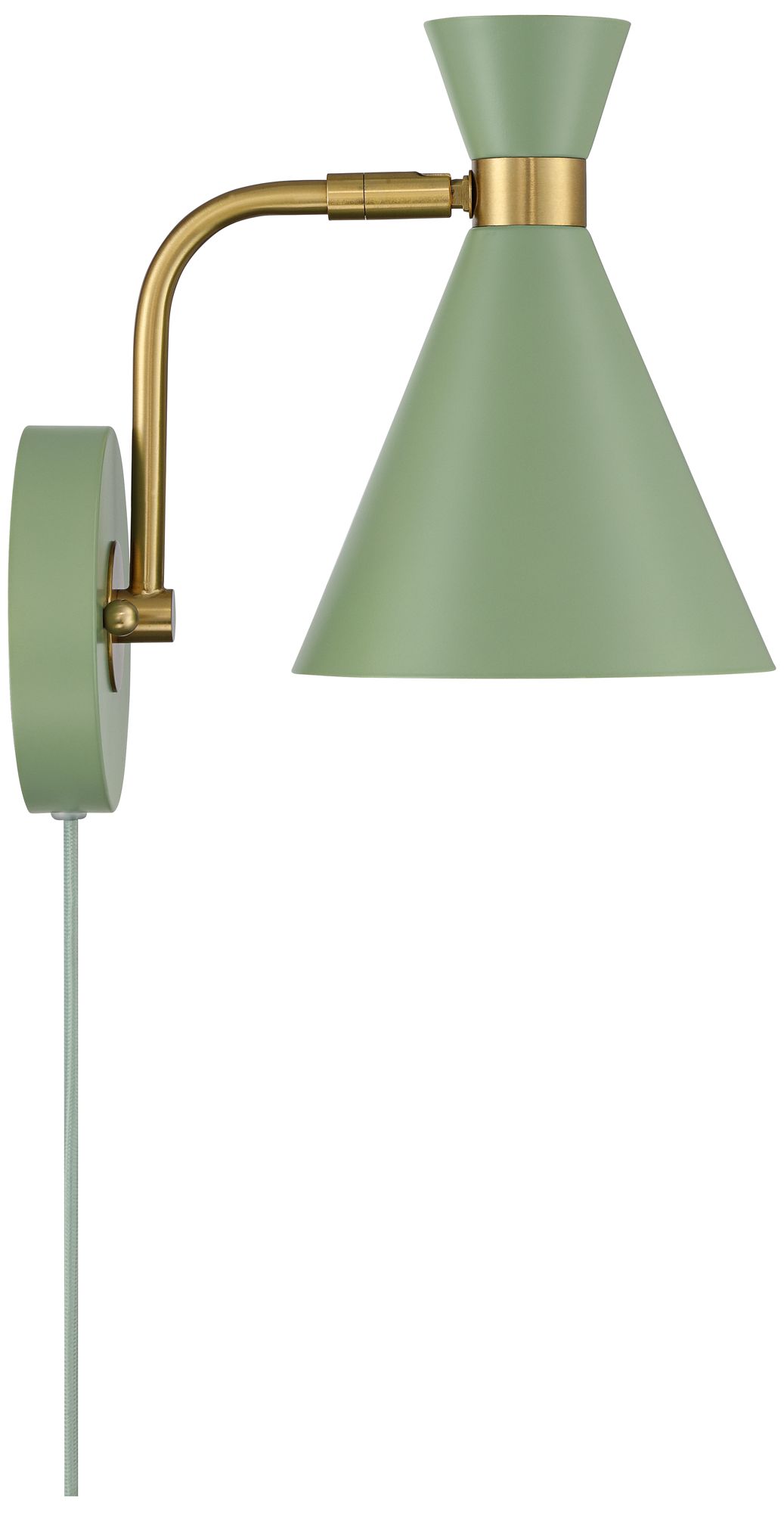 Possini Euro Salvia 11 1/4" High Sage Swing-Arm Plug-In Wall Sconce