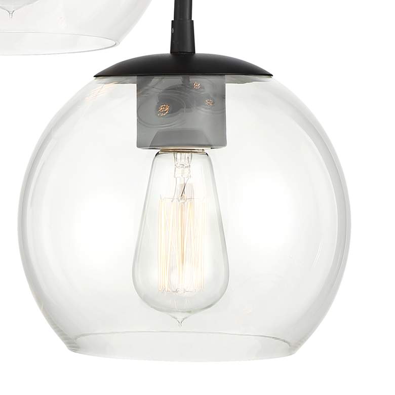 Image 4 Possini Euro Samantha 19 1/2" Black and Orb Glass Multi-Light Pendant more views