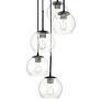 5_Possini Euro Samantha 19 1/2" Black and Orb Glass Multi-Light Pendant more views