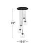 Possini Euro Samantha 19 1/2" Black and Orb Glass Multi-Light Pendant in scene