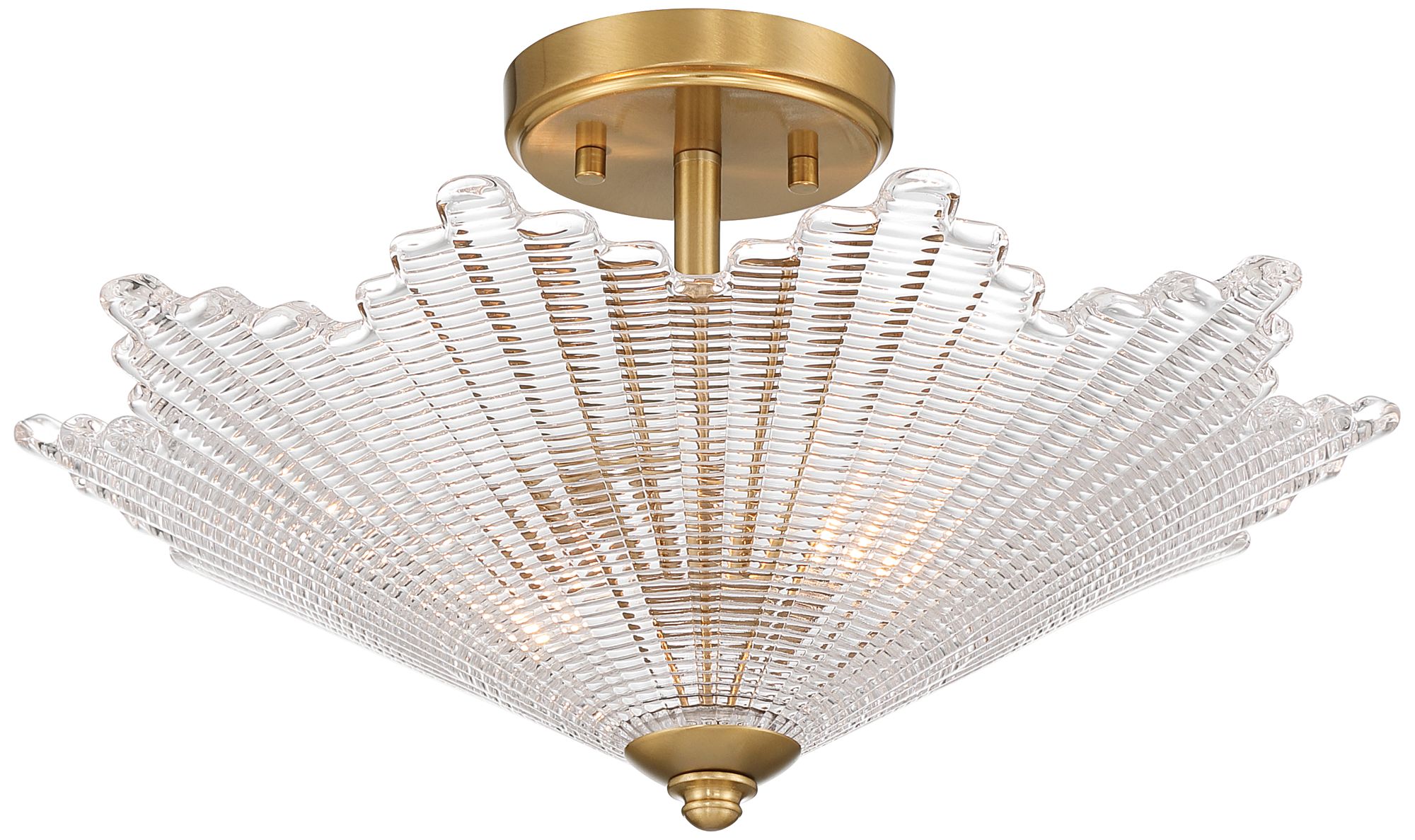 Image 2 Possini Euro Sambuco 17 1/2"W Warm Brass 2-Light Bowl Ceiling Light