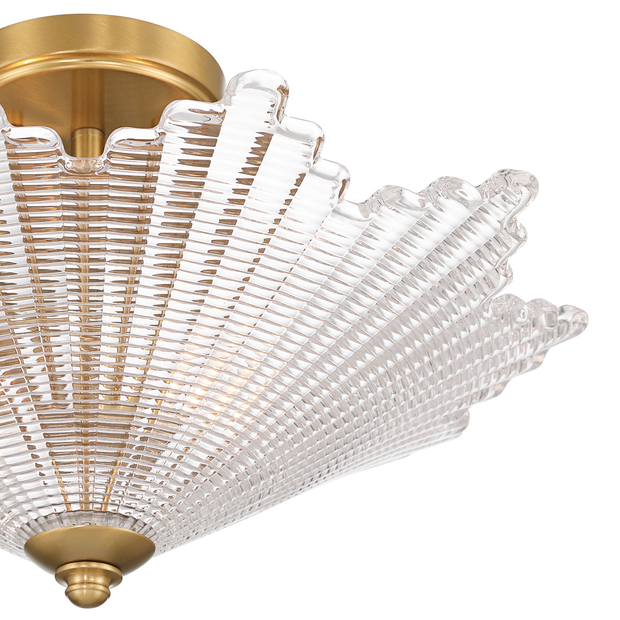 Image 3 Possini Euro Sambuco 17 1/2"W Warm Brass 2-Light Bowl Ceiling Light more views