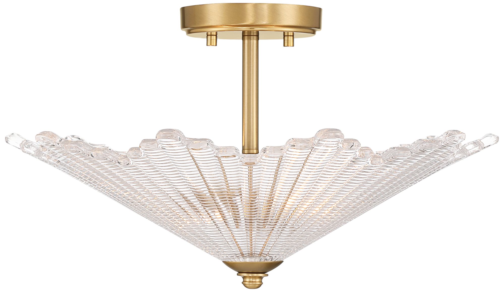 Possini Euro Sambuco 17 1/2"W Warm Brass 2-Light Bowl Ceiling Light