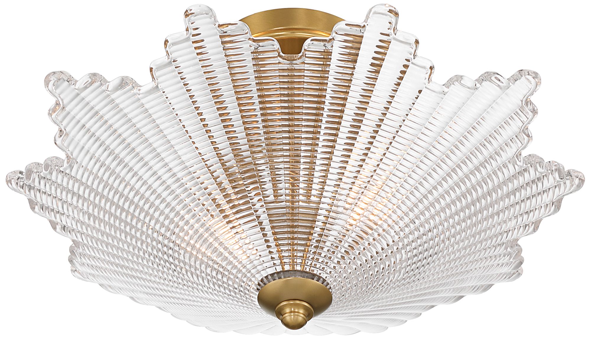 Possini Euro Sambuco 17 1/2"W Warm Brass 2-Light Bowl Ceiling Light