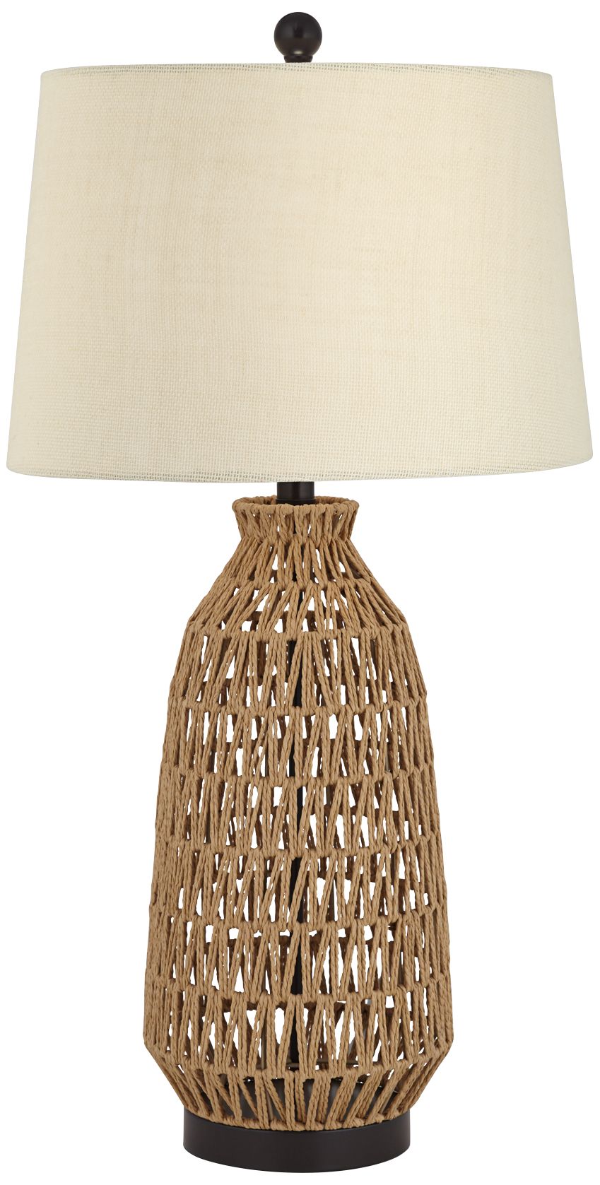 Possini Euro San Carlos 29" Rattan Wicker Coastal Lamp with USB Dimmer