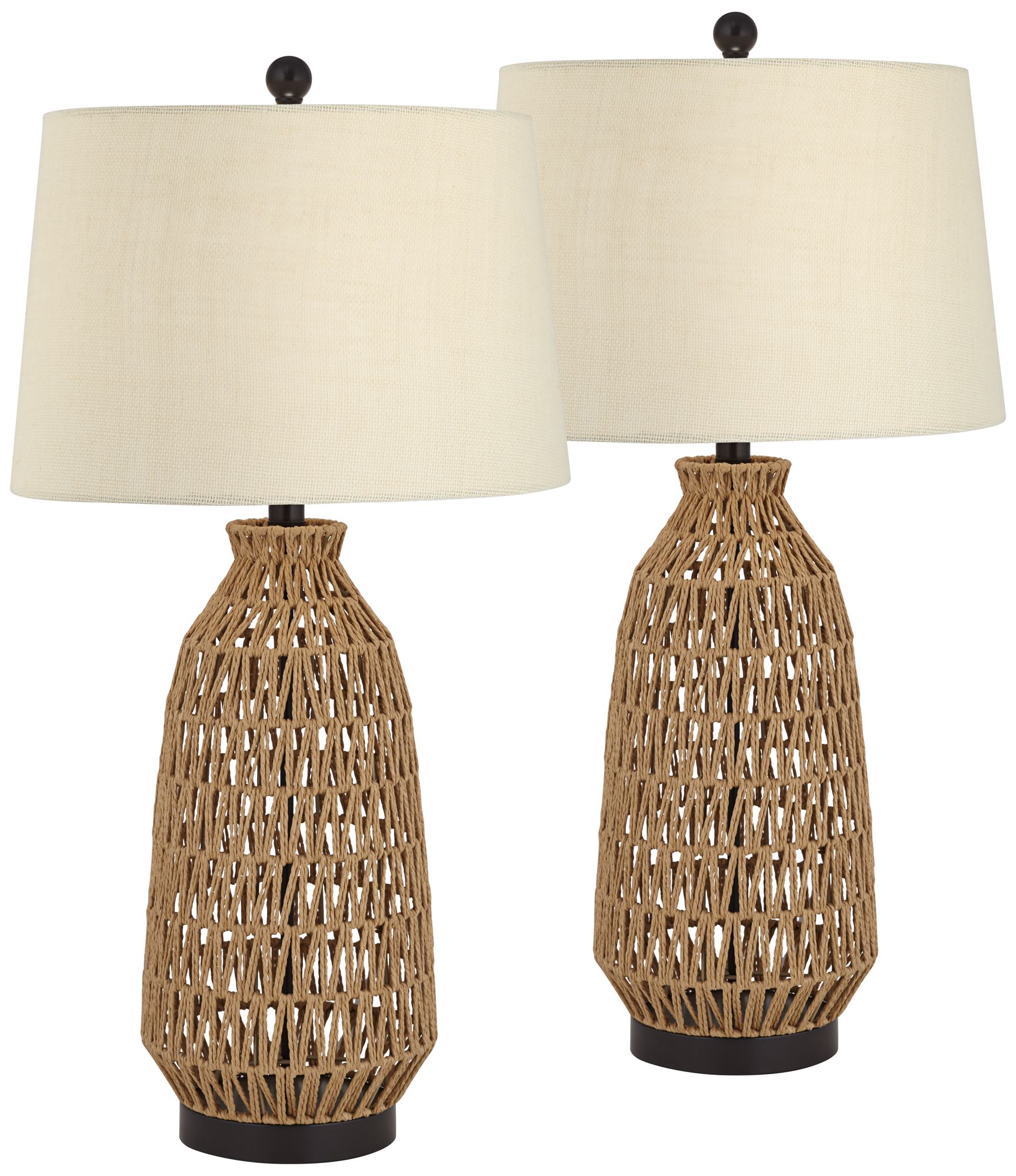Image 3 Possini Euro San Carlos 29" Rattan Wicker Table Lamps Set of 2