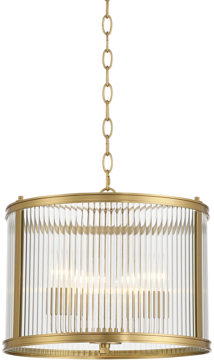 Image 3 Possini Euro San Rocco 16"W Gold Fluted Glass 3-Light Pendant Light