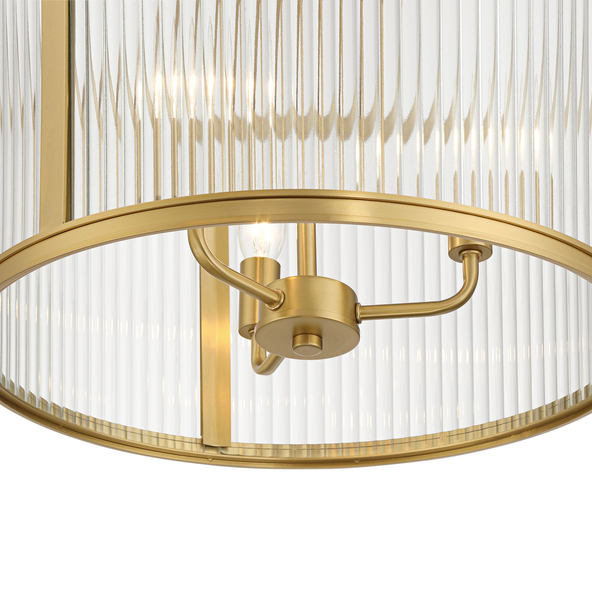 Image 4 Possini Euro San Rocco 16"W Gold Fluted Glass 3-Light Pendant Light more views