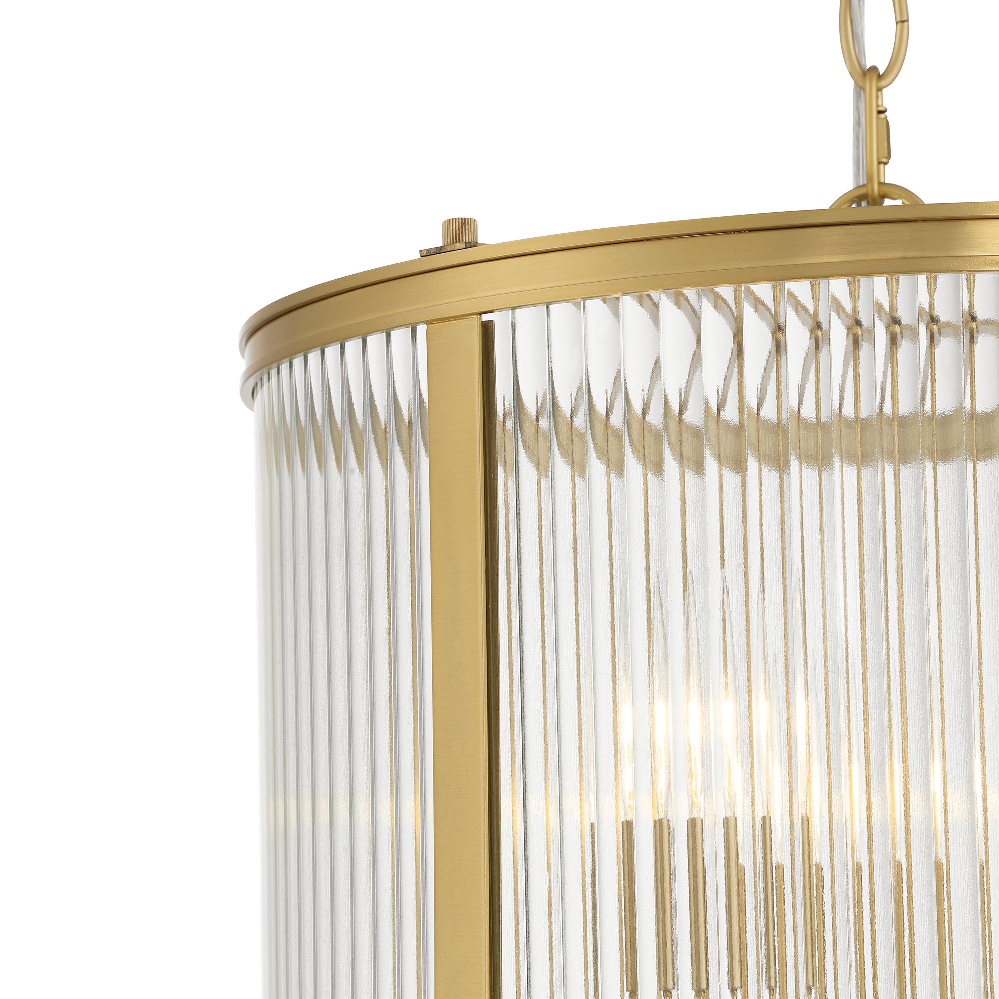 Image 5 Possini Euro San Rocco 16"W Gold Fluted Glass 3-Light Pendant Light more views