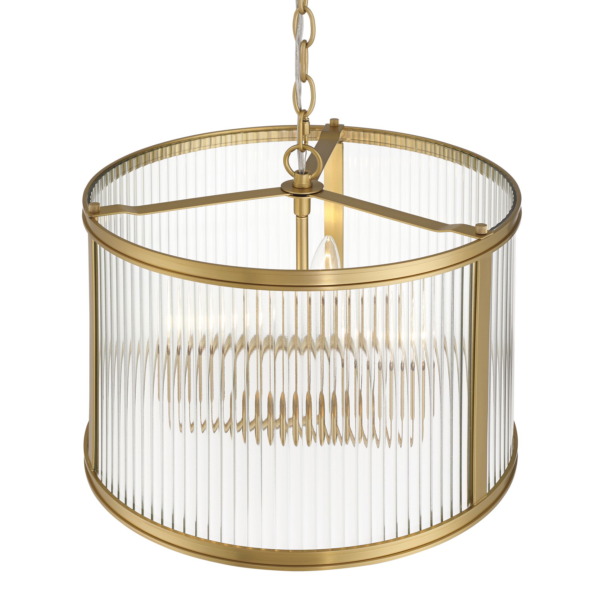 Image 6 Possini Euro San Rocco 16"W Gold Fluted Glass 3-Light Pendant Light more views