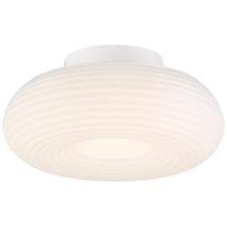 Possini Euro Sandringham 13 3/4" Sanded White Modern LED Ceiling Light