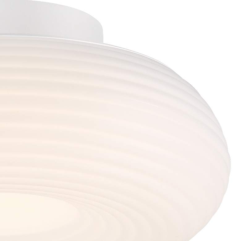 Image 3 Possini Euro Sandringham 13 3/4" Sanded White Modern LED Ceiling Light more views