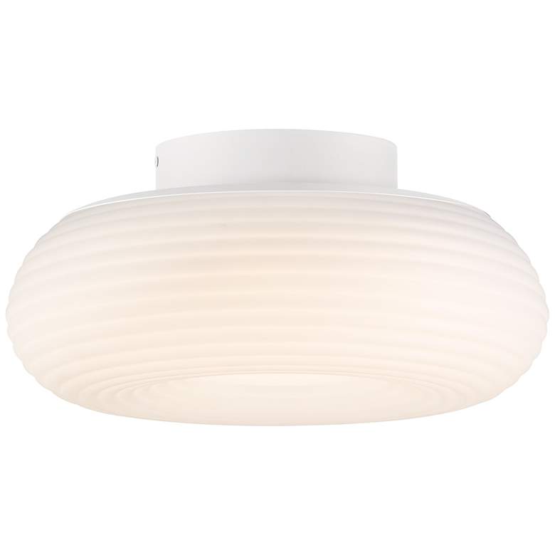 Image 5 Possini Euro Sandringham 13 3/4" Sanded White Modern LED Ceiling Light more views