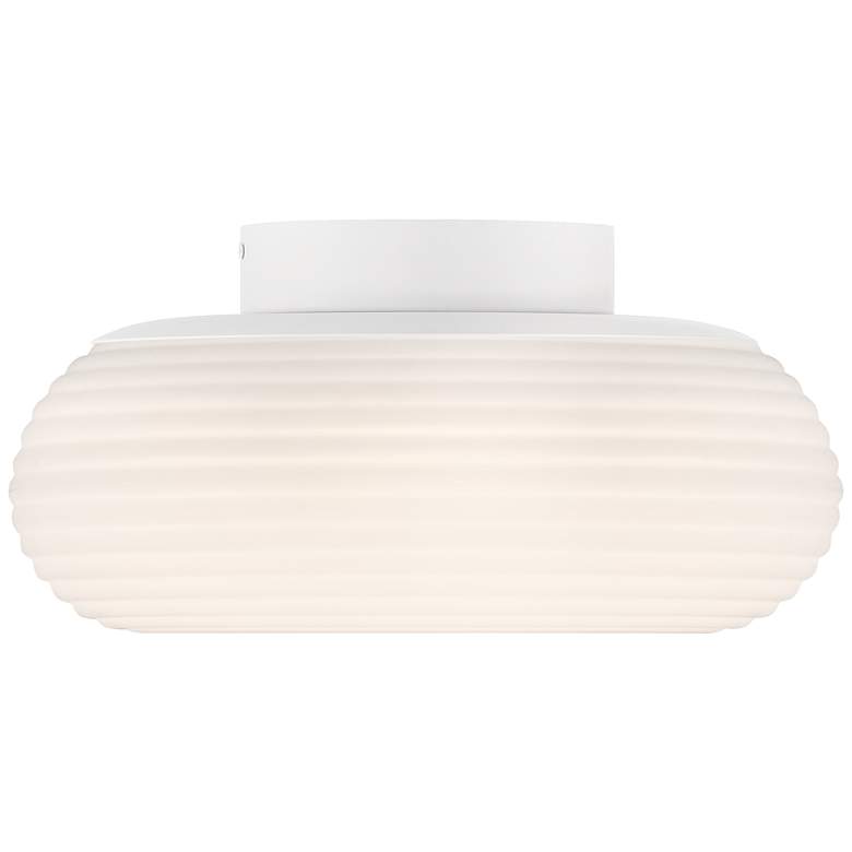 Image 6 Possini Euro Sandringham 13 3/4" Sanded White Modern LED Ceiling Light more views