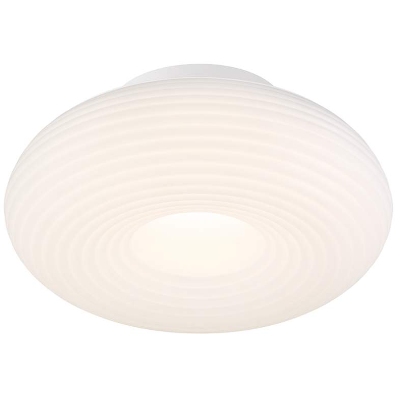 Image 7 Possini Euro Sandringham 13 3/4" Sanded White Modern LED Ceiling Light more views