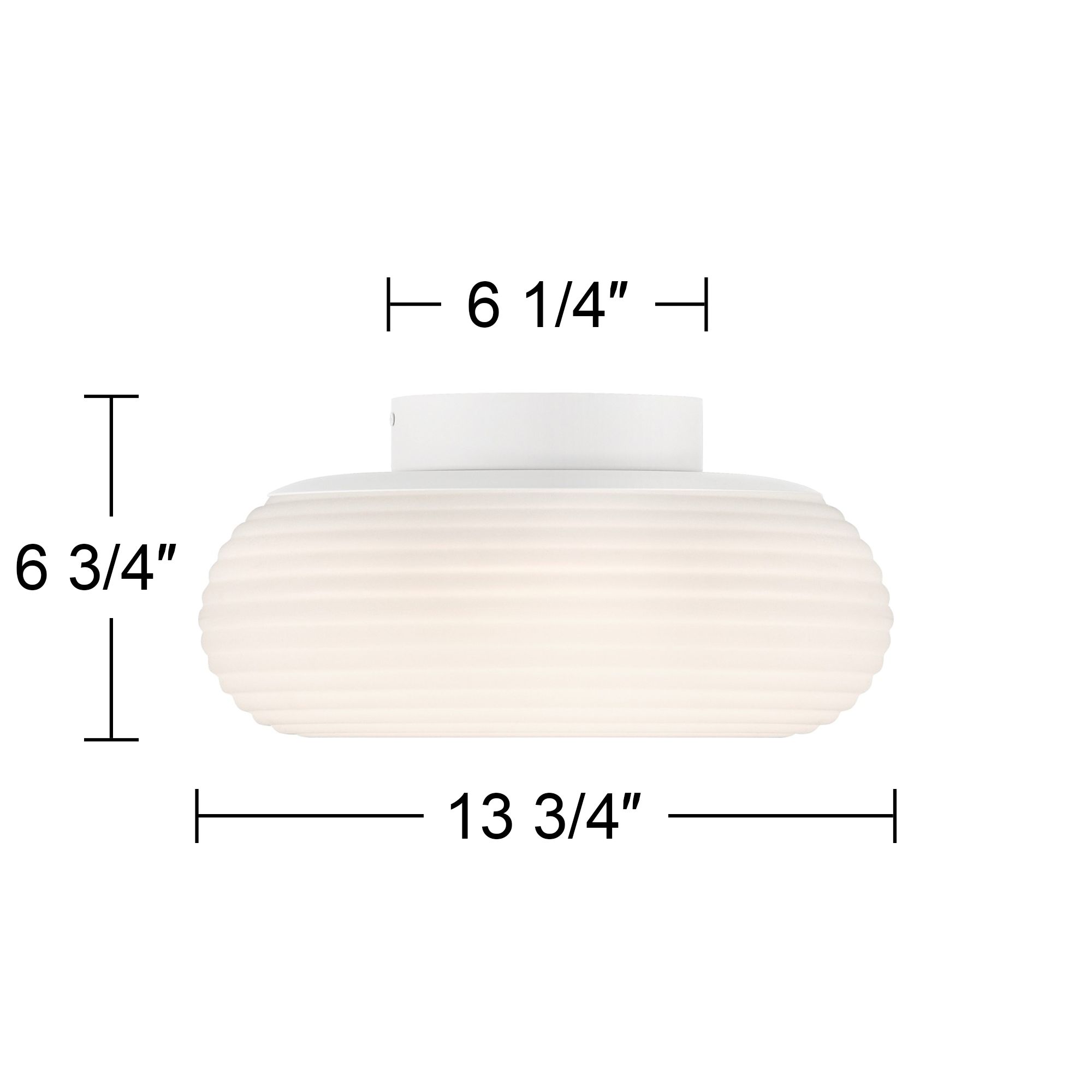 Possini Euro Sandringham 13 3/4" Sanded White Modern LED Ceiling Light