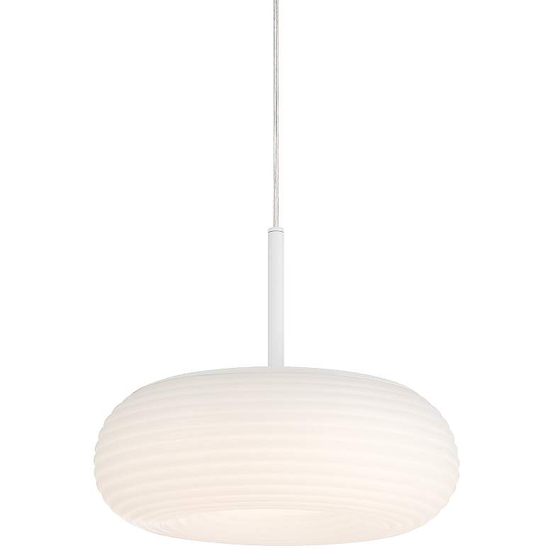 Image 2 Possini Euro Sandringham 13 3/4" Sanded White Modern LED Pendant Light