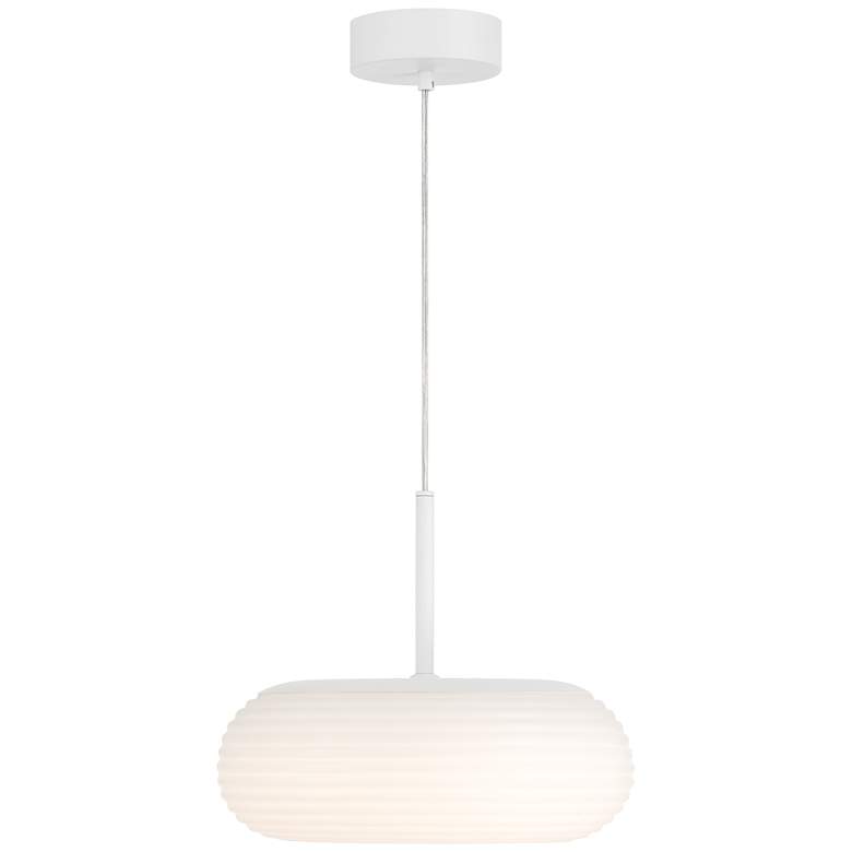 Image 5 Possini Euro Sandringham 13 3/4" Sanded White Modern LED Pendant Light more views