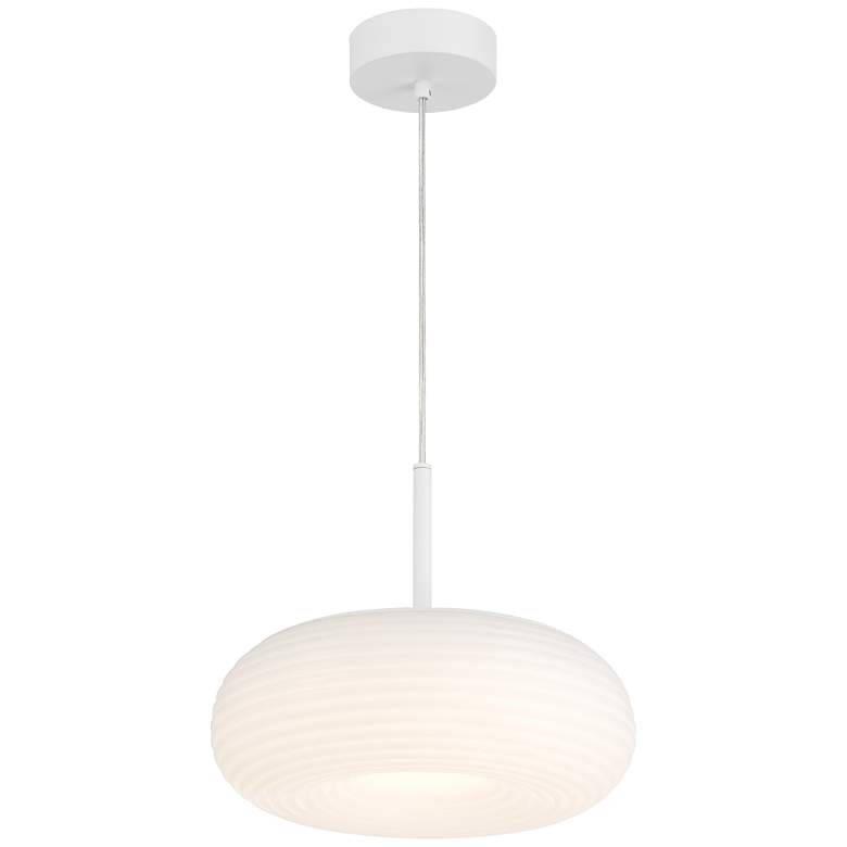 Image 6 Possini Euro Sandringham 13 3/4" Sanded White Modern LED Pendant Light more views