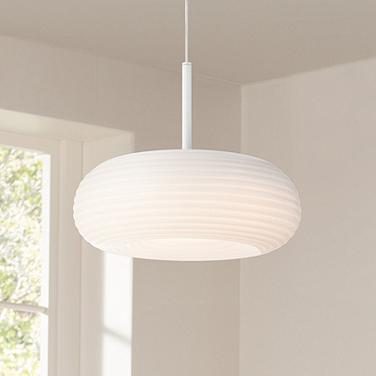 Possini Euro Sandringham 13 3/4" Sanded White Modern LED Pendant Light