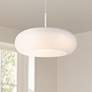 Thumbnail1 of Possini Euro Sandringham 20" Sanded White Modern LED Pendant Light