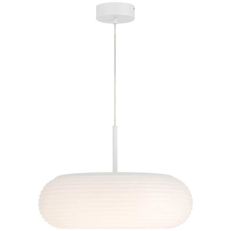 Image 5 Possini Euro Sandringham 20" Sanded White Modern LED Pendant Light more views