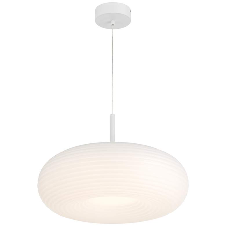 Image 6 Possini Euro Sandringham 20" Sanded White Modern LED Pendant Light more views