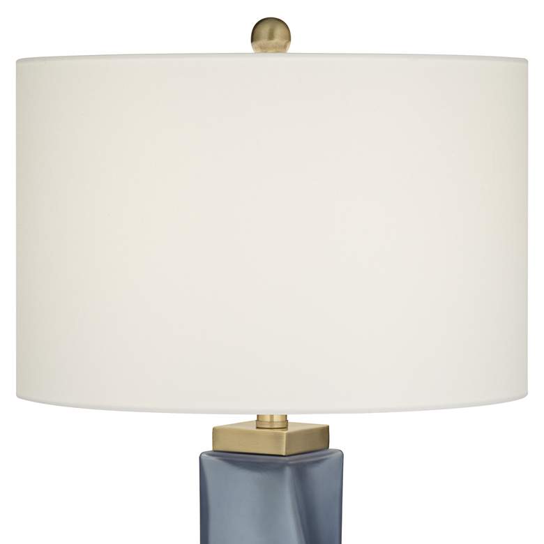 Image 4 Possini Euro Sarah 32" Modern Blue Twist Art Glass Table Lamp more views