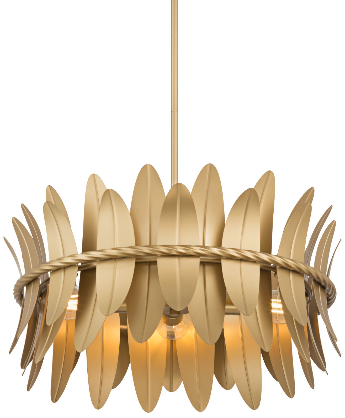 Image 3 Possini Euro Saranda 21 1/2"W Gold Banana Leaf 4-Light Pendant Light