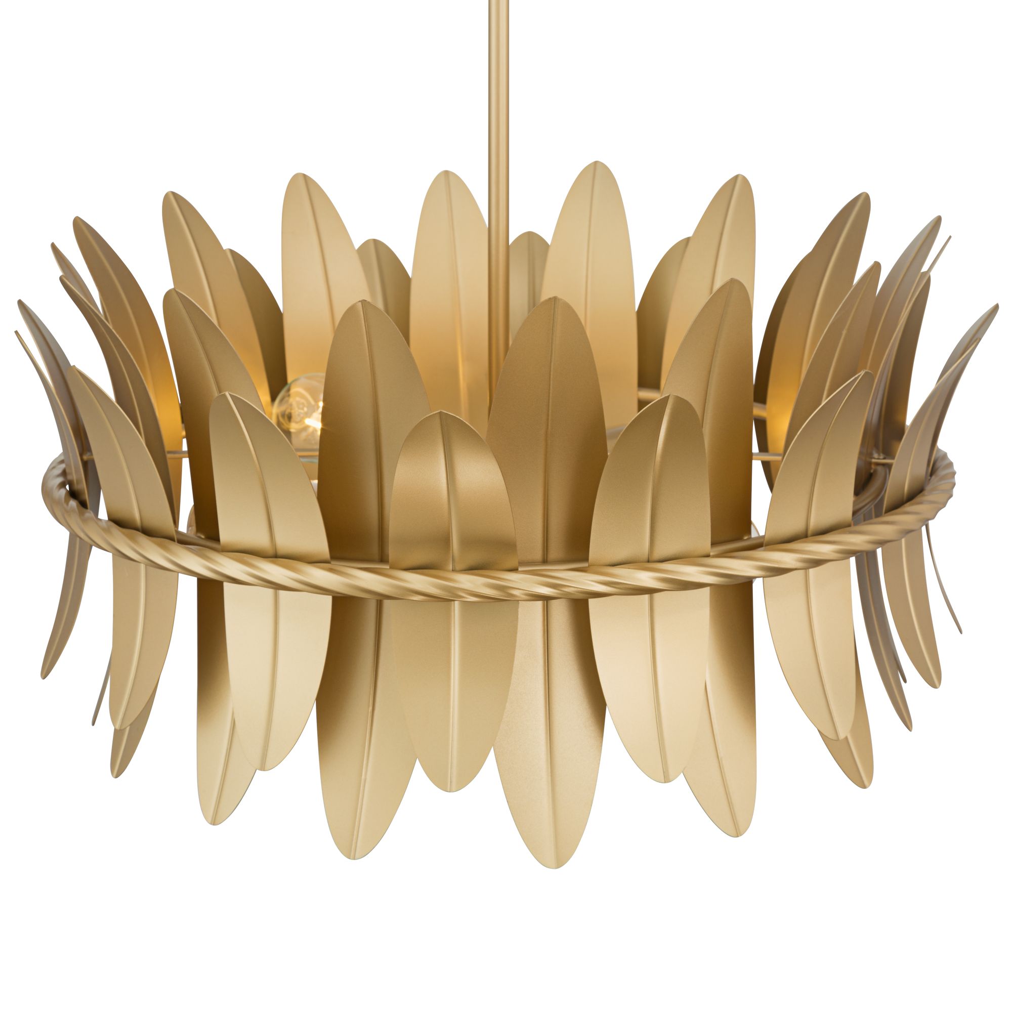 Image 5 Possini Euro Saranda 21 1/2"W Gold Banana Leaf 4-Light Pendant Light more views