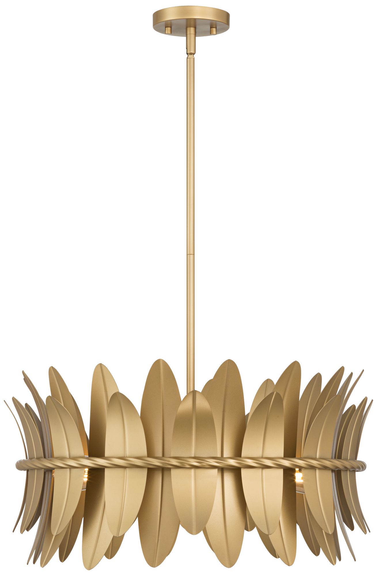 Possini Euro Saranda 21 1/2"W Gold Banana Leaf 4-Light Pendant Light in scene