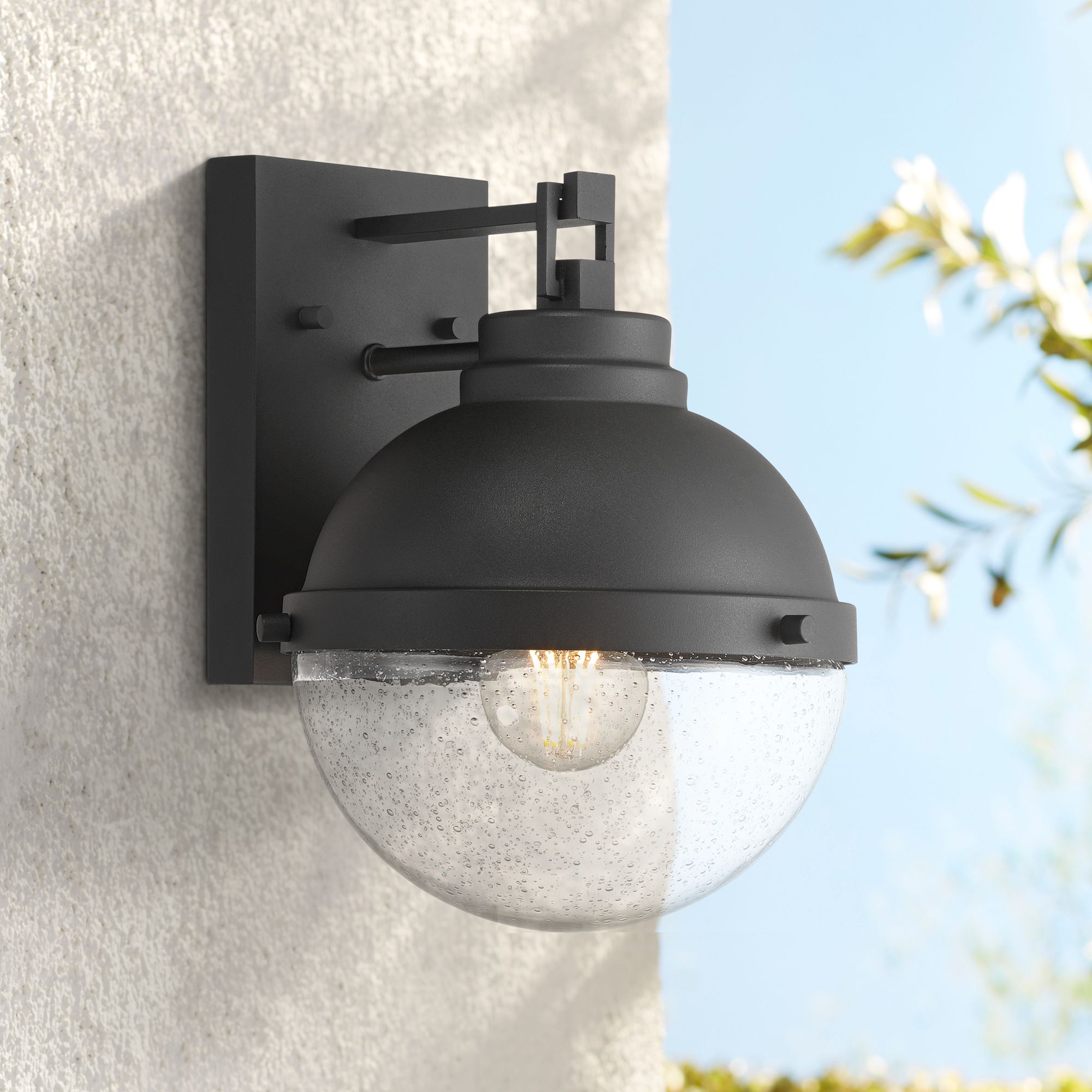 Possini Euro Sargasso 11" Black Marine Outdoor Wall Light Set of 2