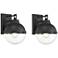 Possini Euro Sargasso 11" Sand Black Wall Sconce Set of 2