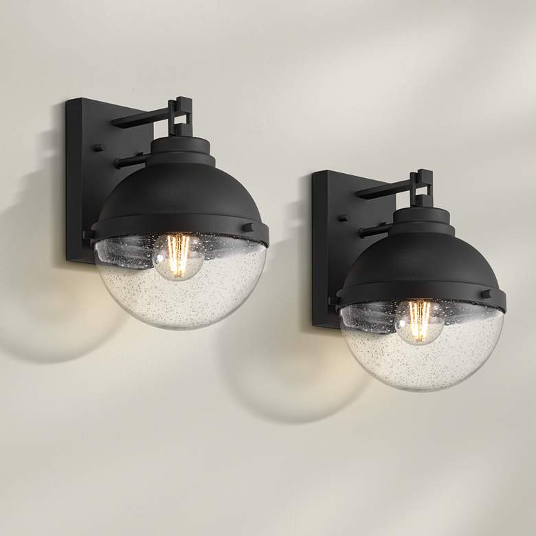 Image 1 Possini Euro Sargasso 11" Sand Black Wall Sconce Set of 2