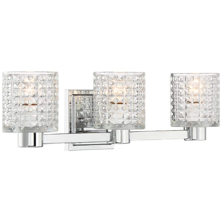 Image 5 Possini Euro Sari 22" Wide Glass and Chrome 3-Light Bath Light more views