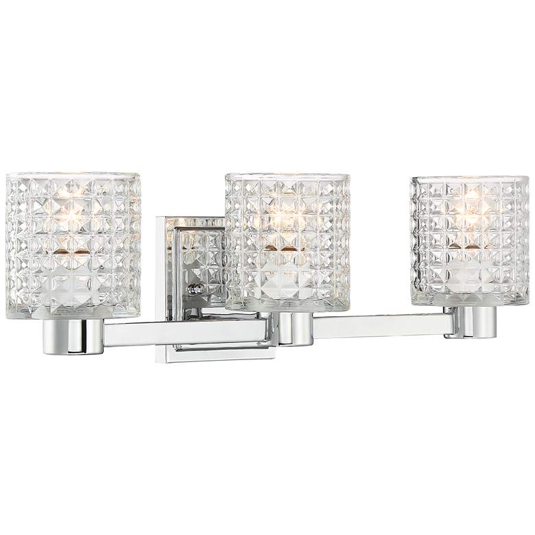 Image 5 Possini Euro Sari 22 inch Wide Glass and Chrome 3-Light Bath Light more views