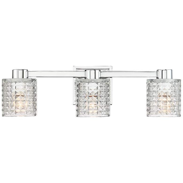 Image 6 Possini Euro Sari 22" Wide Glass and Chrome 3-Light Bath Light more views
