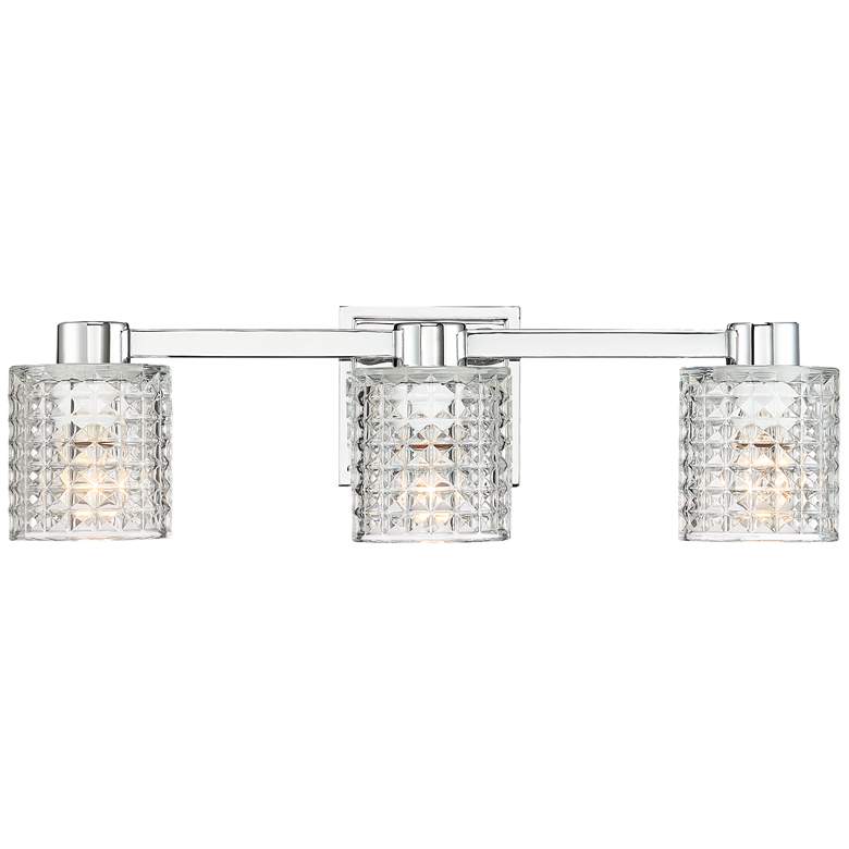 Image 6 Possini Euro Sari 22 inch Wide Glass and Chrome 3-Light Bath Light more views