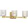 Possini Euro Sari 22" Wide Glass and Gold 3-Light Luxe Bath Light